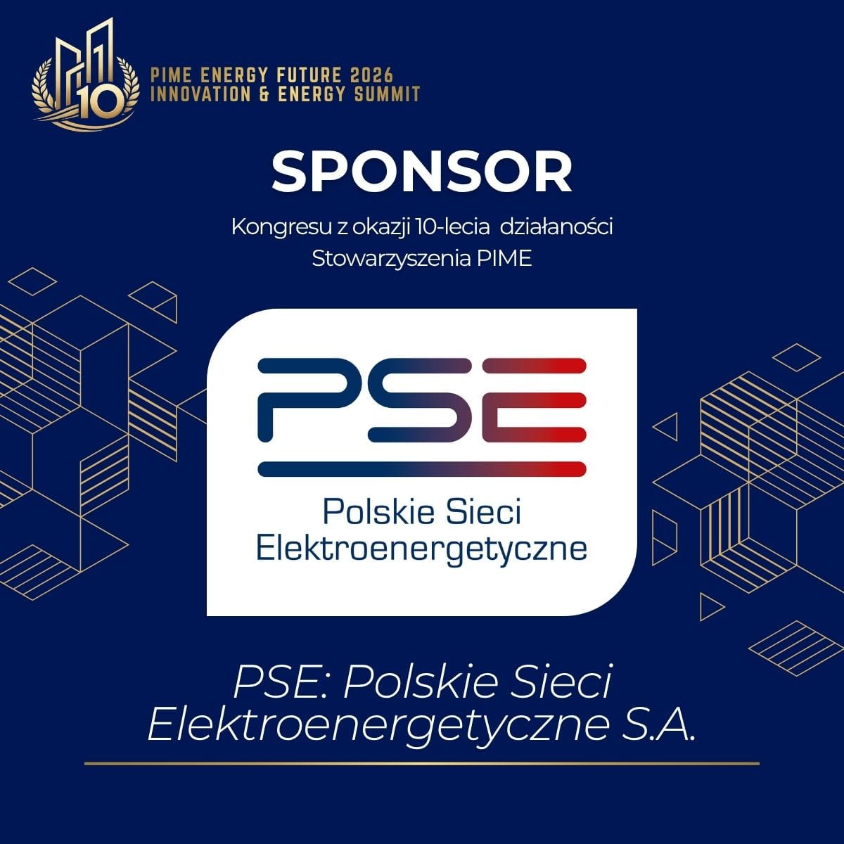 PSE – Polskie Sieci Elektroenergetyczne S.A. sponsorem PIME Energy Future 2026